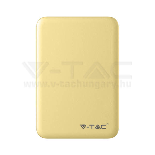 V-TAC Powerbank (hordozható töltő) 5000mAh sárga – 8196