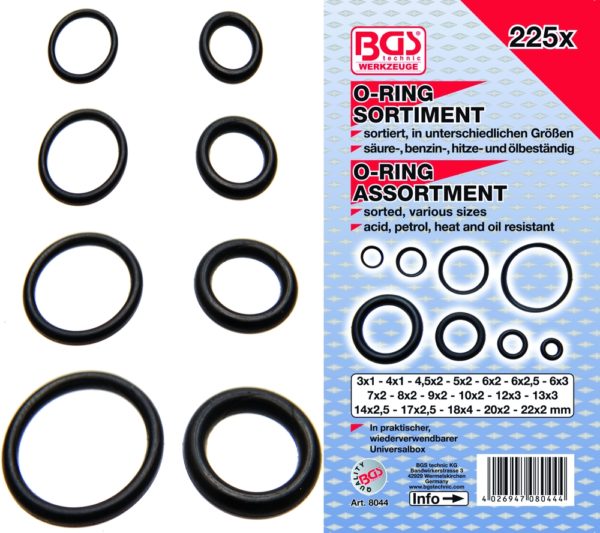 BGS O gyűrű készlet 225-részes BGS-8044