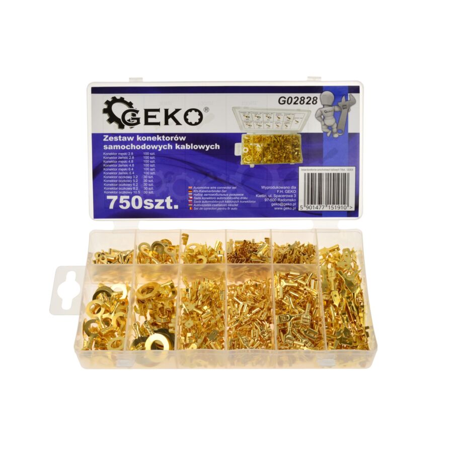 Geko saru készlet kábel-csatlakozó 750db G02828