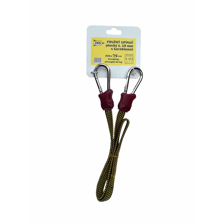 Gumipók lapos 75 cm hosszú, 19mm széles, karabínerekkel GM3075