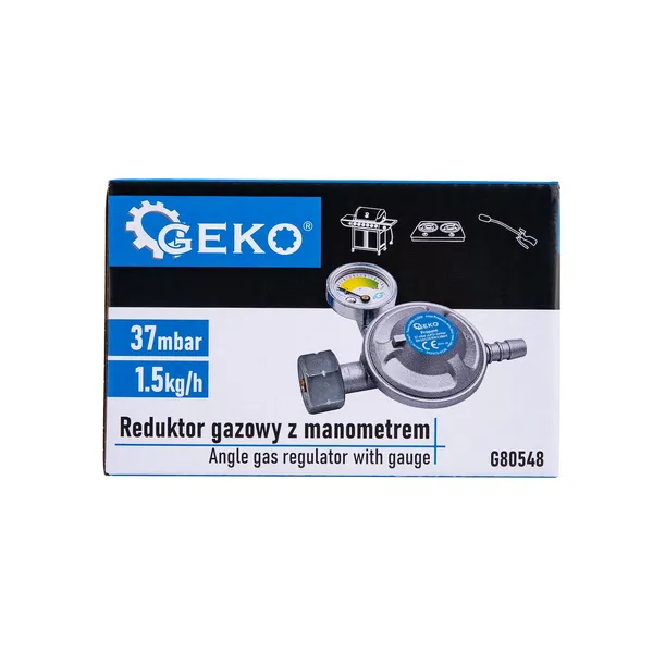 GEKO PB gáz reduktor nyomásmérő órával 37mbar 1,5kg/h G80548 - Image 2