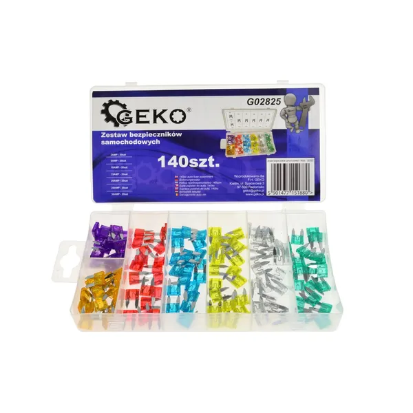 GEKO MINI autós biztosíték készlet 140db G02825