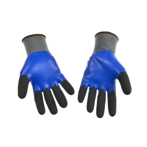 GEKO munkavédelmi kesztyű poliészter/ hab latex bevonat szürke-kék 9 G73576 - Image 3