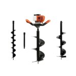 GEKO John Gardener benzinmotoros talajfúró 62cc 1,4kW + 3db földfúrószár + adapter 50cm G84020
