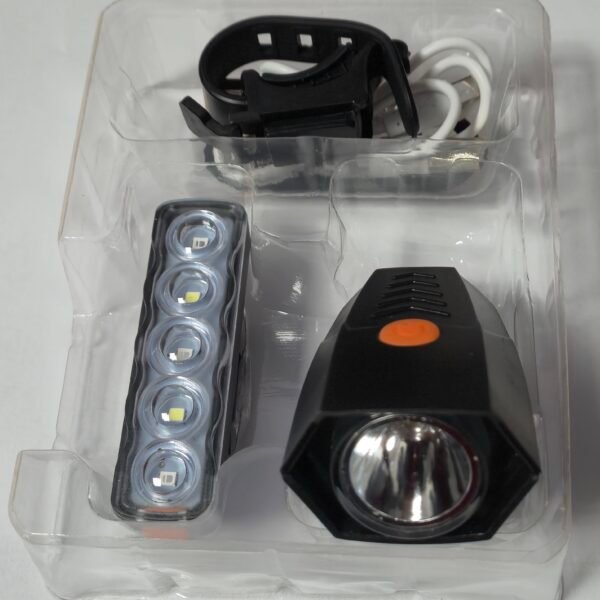 Bicikli lámpaszett újratölthető akkumlátoros USB T-3043