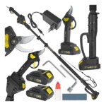 GEKO akkus ágvágó metszőolló 30 mm, teleszkópos nyél 2×2,0Ah 21V – G80663