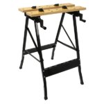 Összecsukható fa munkapad szorítókkal – 560×780×620 mm – M51099